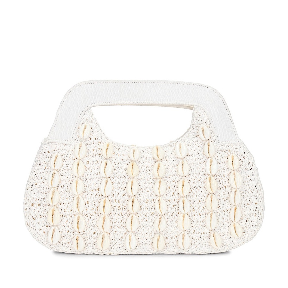 Chic White Woven Handbag